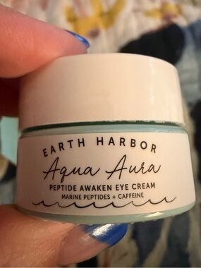 EARTH HARBOR NATURALS AQUA AURA Peptide Awaken Eye Cream DELUXE MINI .24oz